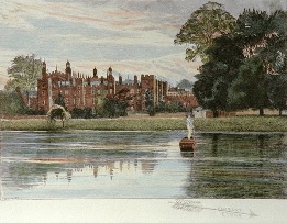 hand coloured print of eton