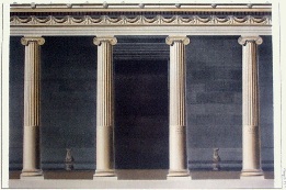 Architectural print, with columns