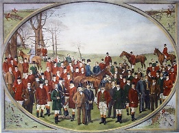 Masters of British Hounds, hand coloured etching