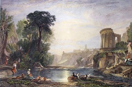 etching of tivoli, italy, after J.M.W.Turner