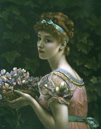 Pea Blossom, pretty victorian genre print