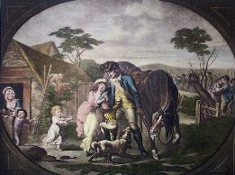 The Soldier's Return, genre print with horse
