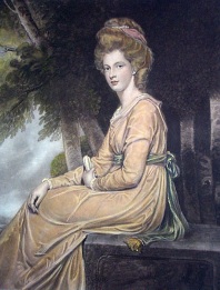 Caroline, Countless of Carlisle, large hand coloured portrait