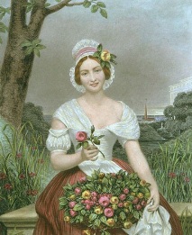 print of girl selling flowers