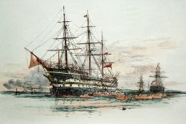 The Exmouth, training ship etching