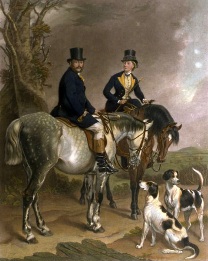 Duke & Duchess of Beaufort, portrait on horseback, large print