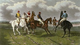 Restive at the Post, horse racing print