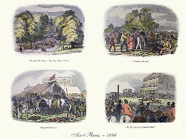 ascot races, hand coloured print