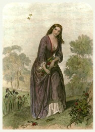 Spring, hand coloured female portrait