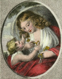 small print of woman and child