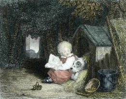Two Friends, child and dog