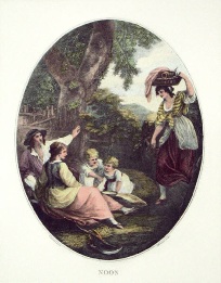 Noonday, hand coloured print