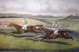 large hand coloured horse racing print