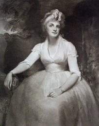 Mrs Dawson, large monochrome print after george romney