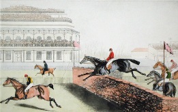 hand coloured horse racing print