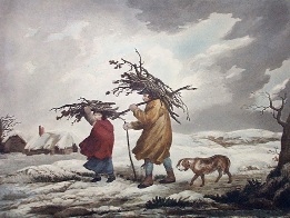 Cottagers in Winter, george morland print