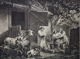 The Barn Door, George Morland etching