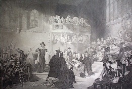 Trial of Charles I etching