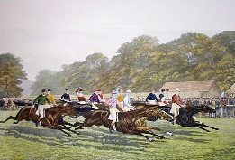 Our Gentlemen Riders, very large hand coloured horse racing print