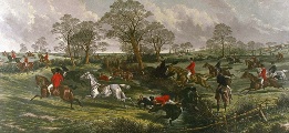 Over A Stiff Country, very large fox hunting print