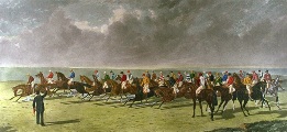 Silks & Satins Of The Turf, large hand colored steeplechase print
