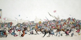 Derby Stakes, hand coloured print after alken