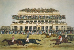 Doncaster races, hand colored print