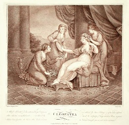 sepia classical print of cleopatra