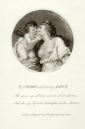 Sappho Embracing Love, classical print