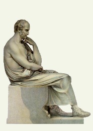 classical sculpture of seated figure
