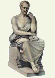 classical sculpture of seated figure