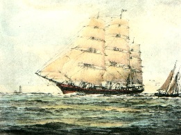 The Glorious Clipper, hand colored print