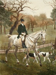 Gone to the Meet, huntsman and hounds