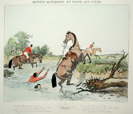 Moving Accidents, Afloat, humorous fox hunting print
