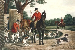 Hunting Morning, hand coloured print