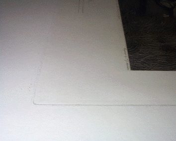 intaglio plate mark on paper