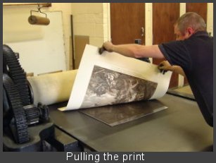 removing fresh etching from press