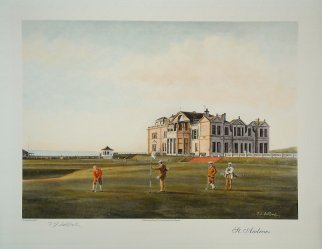 etching, st. Andrews golf course