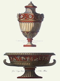 large print of classical vases (terracotta)