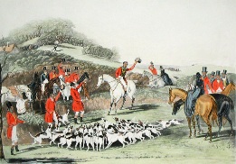hand coloured hunting print