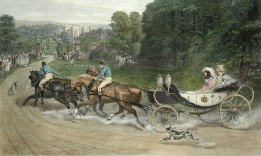 honeymoon couple, coach and horses