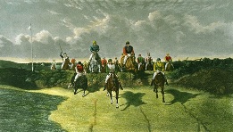 hand coloured steeplechase print