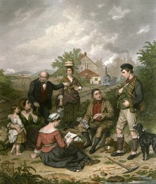 George Stephenson, hand coloured etching