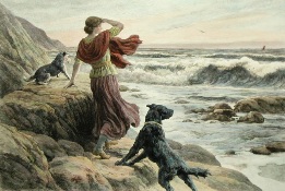 large hand colored seascape