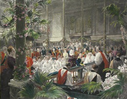 Royal Wedding,  hand coloured print