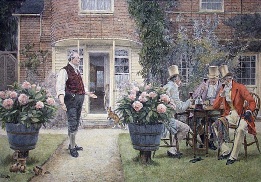 garden party wine drinking