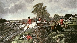 hunt jumping hedge