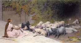 Circe & the Friends of Ulysses, large hand colored print