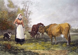 Milking Time, cattle, after heywood hardy