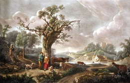 Rustic Lovers, decorative genre print